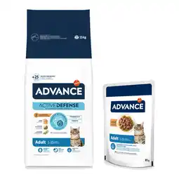 Zooplus 70% Korting! 10 kg / 15 kg Advance Droogvoer voor katten + 12 x 85 g natvoer voor katten aanbieding