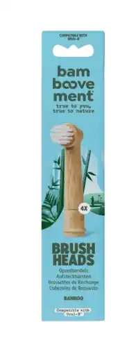 De Online Drogist Bamboovement Brush Heads 4ST aanbieding