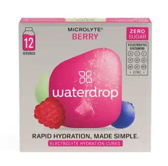 De Online Drogist Waterdrop Microlyte Berry Electrolyte Hydration Cubes 12ST aanbieding