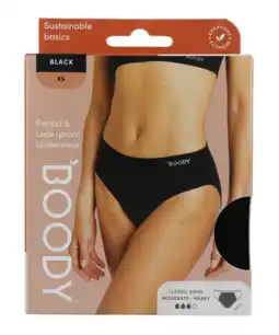 De Online Drogist Boody Menstruatieondergoed Bikinislip Zwart Normaal/Hevig Maat XS 1ST aanbieding
