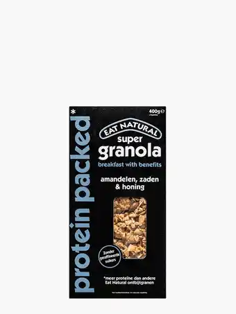 Flink Eat Natural Super Granola Amandelen, Zaden & Honing 400g aanbieding