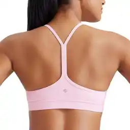 Amazon CRZ YOGA Vrouwen Low Impact Strappy Gewatteerde Sport BH Y Racer Back Spaghetti Riemen Yoga BH Tops aanbieding