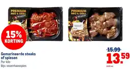 Makro Gemarineerde steaks of spiesen aanbieding