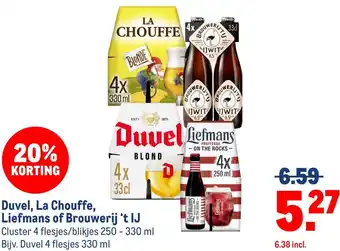 Makro Duvel, La Chouffe, Liefmans of Brouwerij 't IJ aanbieding