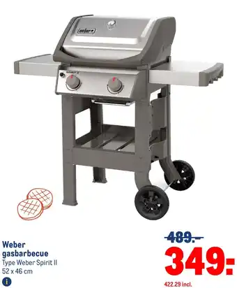 Makro Weber gasbarbecue aanbieding