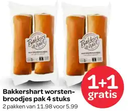 Spar Bakkershart worstenbroodjes aanbieding