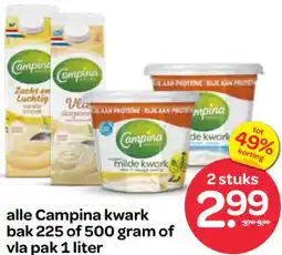 Spar Alle Campina kwark aanbieding