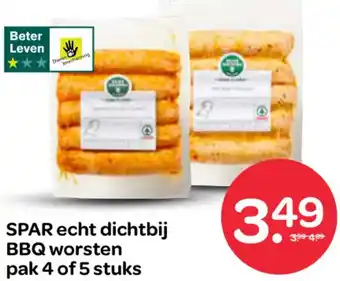 Spar SPAR echt dichtbij BBQ worsten aanbieding