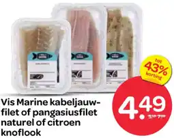 Spar Vis Marine kabeljauwfilet of pangasiusfilet naturel of citroen knoflook aanbieding