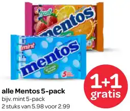 Spar Alle Mentos 5-pack aanbieding