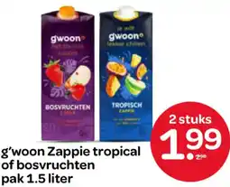 Spar G'woon Zappie tropical of bosvruchten aanbieding