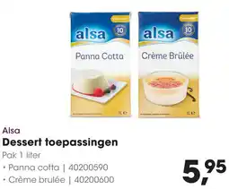 HANOS Alsa Dessert toepassingen aanbieding
