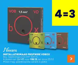 BOUWMAAT Nexans INSTALLATIEDRAAD PROFWIRE VDBOX aanbieding