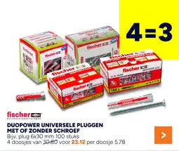 BOUWMAAT Fischer duopower universele pluggen met of zonder schroef aanbieding