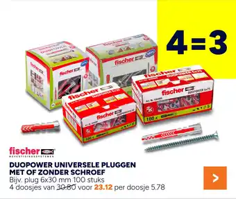 BOUWMAAT Fischer duopower universele pluggen met of zonder schroef aanbieding
