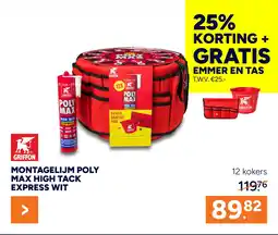 BOUWMAAT Griffon Montagelijm Poly Max High Tack Express Wit aanbieding