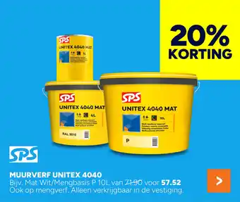 BOUWMAAT SPS Muurverf unitex 4040 aanbieding