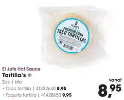HANOS El Jefe Hot Sauce Tortilla's aanbieding