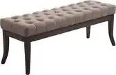 Bol.com CLP Ramses Bank - Stof taupe 120 cm aanbieding