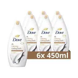 Wehkamp Dove Caring Bath Calming Sheaboter & Vanille badcrème - 6 x 450 ml aanbieding