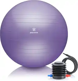 Amazon BODYMATE Swiss Ball - Gymnastiekbal met gratis e-book incl. Pomp - Fitness Yoga Core aanbieding