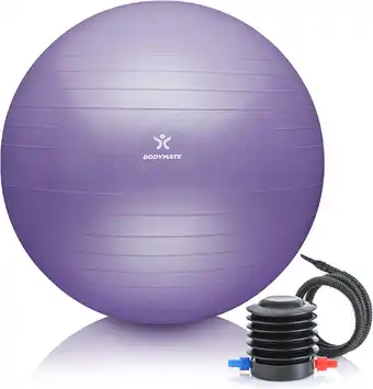 Amazon BODYMATE Swiss Ball - Gymnastiekbal met gratis e-book incl. Pomp - Fitness Yoga Core aanbieding
