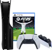 Coolblue PlayStation 5 Slim Disc Edition + FC 25 + Covers Zwart + Oplaadstation aanbieding