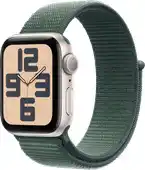 Bol.com Apple Watch SE 2024 GPS 40mm Starlight Aluminium Case with Lake Green Sport Loop aanbieding