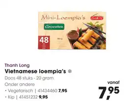 HANOS Thanh Long Vietnamese loempia's aanbieding