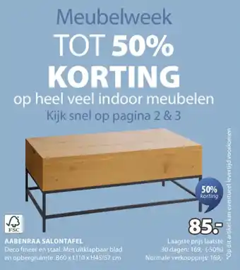 Jysk Aabenraa salontafel aanbieding