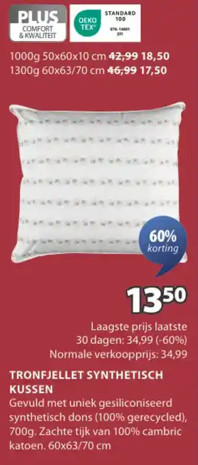 Jysk Tronfjellet synthetisch kussen aanbieding