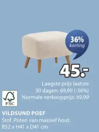 Jysk Vildsund poef aanbieding