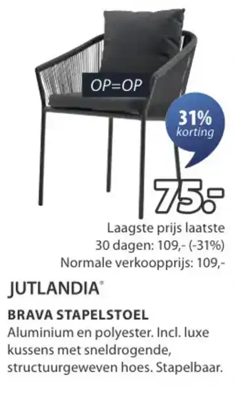 Jysk Brava stapelstoel aanbieding