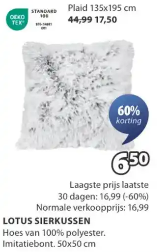 Jysk Lotus sierkussen aanbieding