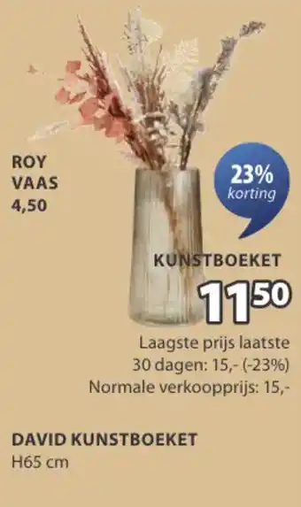 Jysk David kunstboeket aanbieding