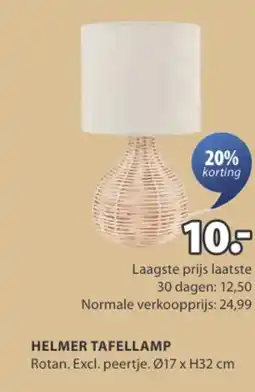 Jysk Helmer tafellamp aanbieding