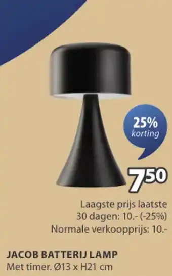 Jysk Jacob batterij lamp aanbieding