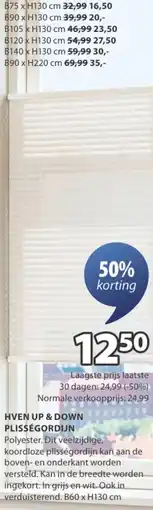 Jysk Hven up & down plisségordijn aanbieding
