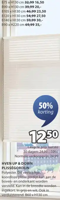 Jysk Hven up & down plisségordijn aanbieding