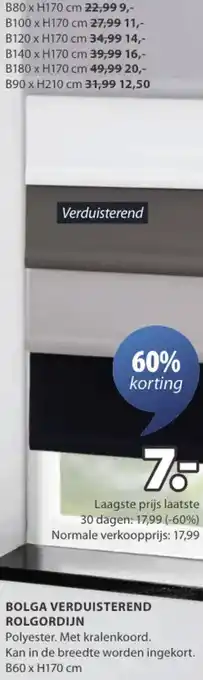 Jysk Bolga verduisterend rolgordijn aanbieding