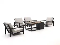 Kees Smit Bellagio Vezzano/Cosiraw stoel loungeset met vuurtafel 5-delig aanbieding