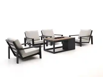 Kees Smit Bellagio Vezzano/Cosiraw stoel loungeset met vuurtafel 5-delig aanbieding