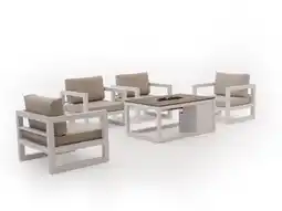 Kees Smit Forza Calleo/Cosiraw stoel loungeset met vuurtafel 5-delig aanbieding