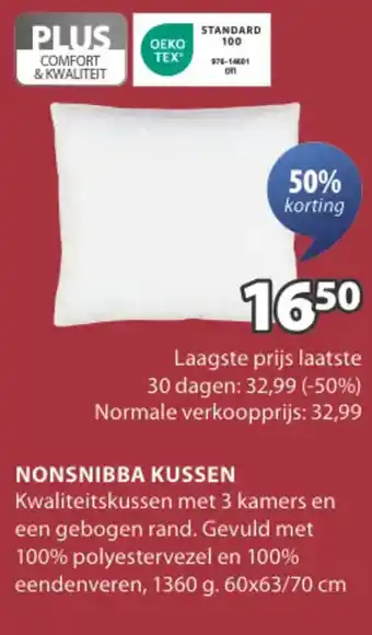 Jysk Nonsnibba kussen aanbieding