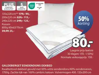 Jysk Galdeberget eendendons dekbed aanbieding
