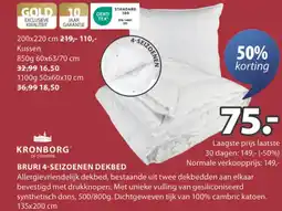 Jysk Bruri 4-seizoenen dekbed aanbieding