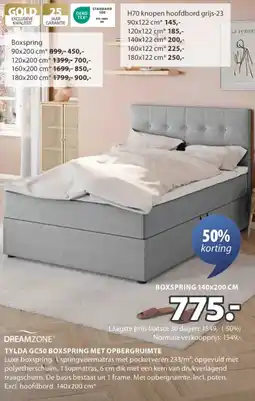 Jysk Tylda gc50 boxspring met opbergruimte aanbieding