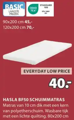 Jysk Hasla bf50 schuimmatras aanbieding