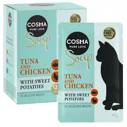 Zooplus Voordeelpakket Cosma Soup - Tonijn en kip met zoete aardappel aanbieding