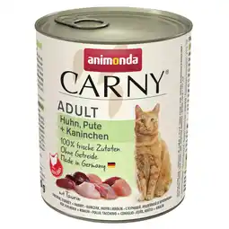 Zooplus 6x800g Adult Kip/Kalkoen/Konijn Animonda Carny Kattenvoer aanbieding